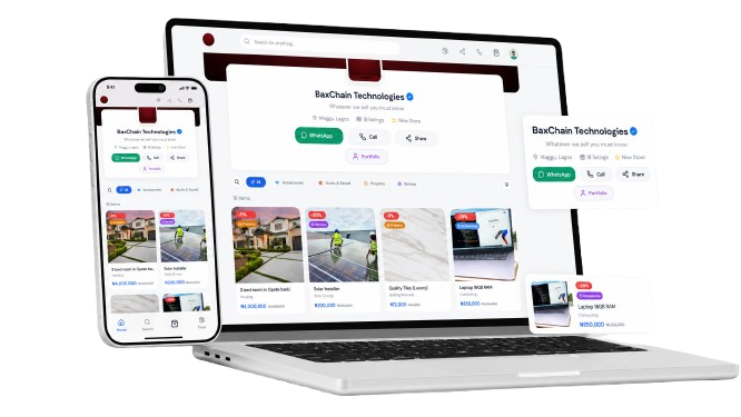 Professional storefront displayed across devices