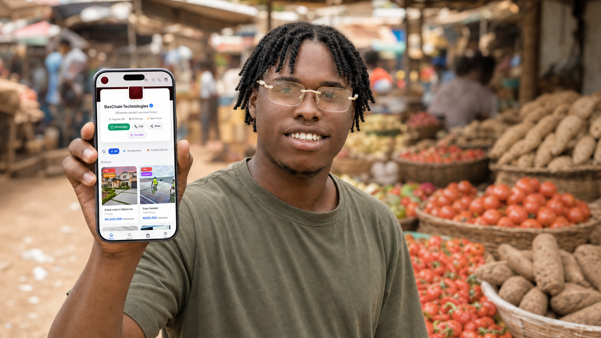 Nigerian entrepreneur showcasing store